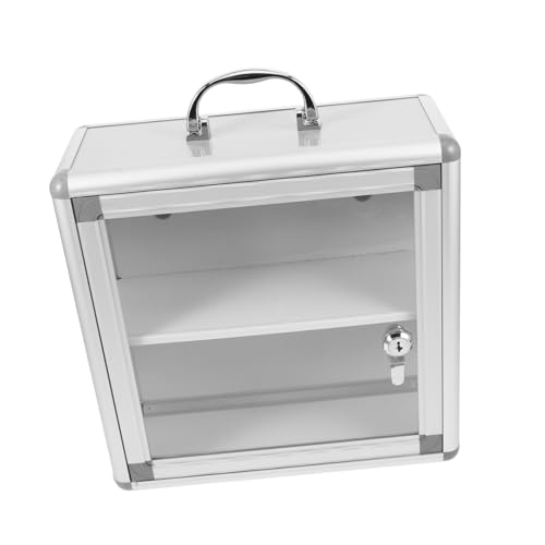 SOLUSTRE Wandmontierte Medikamentenbox Mit Transparenter Blende Für Schnellen Zugriff Platzsparendes Design Für Zuhause Und Büro Großes Fassungsvermögen Für Notfallmedikamente von SOLUSTRE