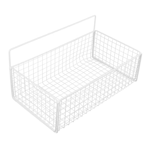SOLUSTRE Wandmontiertes Metall Gitter Regal Weiß Multifunktionaler Küchen Badezimmer Organizer Rostfreies Aufbewahrungssystem mit Selbstklebendem Haken Platzsparendes Intuitives von SOLUSTRE