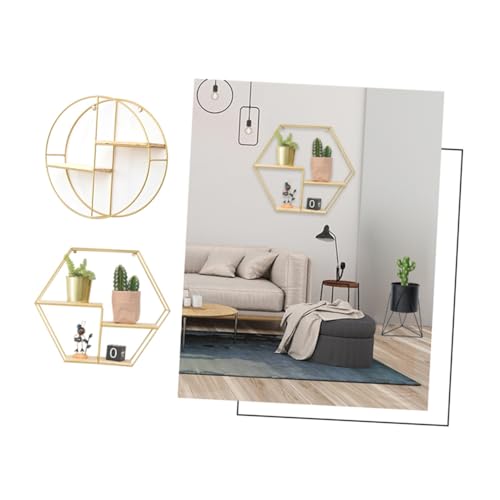 SOLUSTRE Wandregal Doppelschicht Ablagefach aus Minimalistisches Runde Form Lagerregal für Schlafzimmer Wohnzimmer und Dekoration von SOLUSTRE
