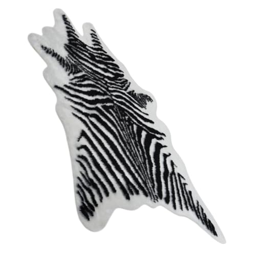 SOLUSTRE Weicher Zebra Muster Teppich Vielseitiger Rutschfester Wohnzimmer Schlafzimmerteppich Strapazierfähige Bodenschutzmatte Waschbarer Flexibler Fußbodenbelag SOLUSTRE Weicher Zebra Muster Teppich Vielseitiger Rutschfester Wohnzimmer Schlafzimmerteppich Strapazierfähige Bodenschutzmatte Waschbarer Flexibler Fußbodenbelag von SOLUSTRE