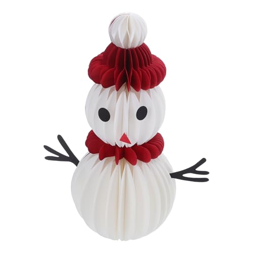 SOLUSTRE Weihnachtlicher Schneemann Honigwaben Tischdekoration Festlicher Papier-schneemann als Zentrales Element für Esstisch Leichte und Stabile Weihnachtsdekoration für Party und von SOLUSTRE