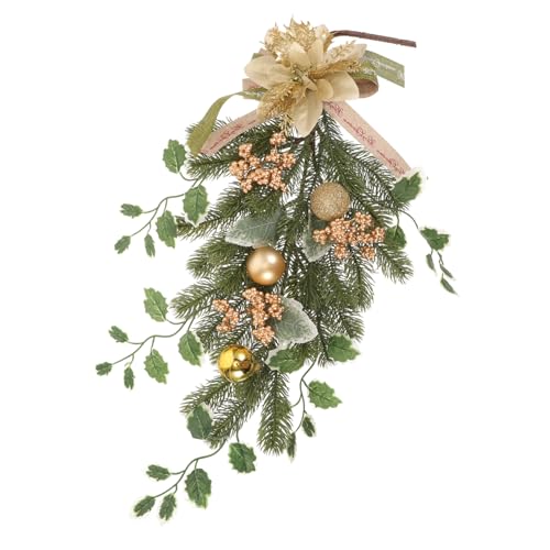 SOLUSTRE Weihnachtsdeko Teardrop Garland Pe Weihnachtskranz für Türen Wände und Treppen Pflegeleichte Dekoration für Festlichkeiten und von SOLUSTRE