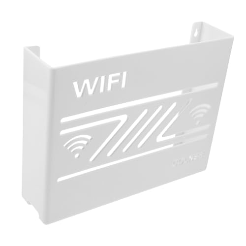 SOLUSTRE Weiße Wandmontage Router Aufbewahrungsbox aus Langlebigem Platzsparend für WLAN Router Tv Box Kabel Einfache Installation Modernes Design für Schlafzimmer und Wohnzimmer SOLUSTRE Weiße Wandmontage Router Aufbewahrungsbox aus Langlebigem Platzsparend für WLAN Router Tv Box Kabel Einfache Installation Modernes Design für Schlafzimmer und Wohnzimmer von SOLUSTRE