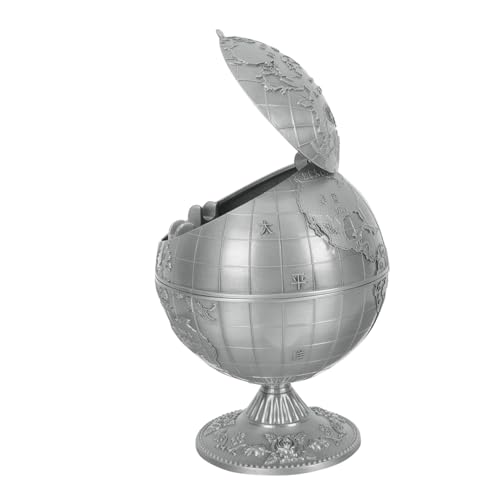 SOLUSTRE Winddichter Vintage Metallaschenbecher Form mit Deckel Stabiles Design für Schreibtisch und Büro Dekoratives aus Hochwertigem Material für Raucher von SOLUSTRE