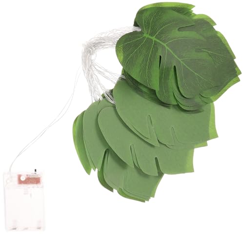 SOLUSTRE Saite Blatt Lichterketten Blatt Deckenleuchte Grüne Blattlichter Blatt Pendelleuchte Deckenleuchte Blatt Nachtlicht Palmblatt Licht Plastik Trockenbatterie Ohne von SOLUSTRE