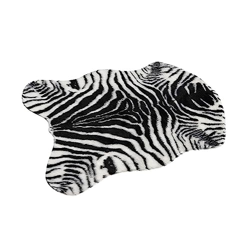 SOLUSTRE Zebra Streifen Fußmatte rutschfeste Bodenmatte Fischform für Badezimmer Küche Langlebig Wasserabweisend für Glatte Böden Perfektes für Freunde von SOLUSTRE