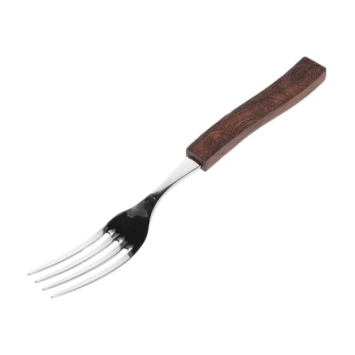 SOLUSTRE rustikales Besteck Geschirr mit Holzgriff Besteck aus Edelstahl Besteck mit Holzgriff Edelstahlgeschirr Edelstahlbesteck Rostfreier Stahl Light Brown von SOLUSTRE