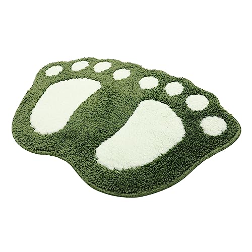 SOLUSTRE rutschfeste Badezimmer Fußmatte Grün Wasserabsorbierend Schnelltrocknend Cartoon Fußabdruck Design Waschbar Rutsch Badvorleger für Badezimmerboden SOLUSTRE rutschfeste Badezimmer Fußmatte Grün Wasserabsorbierend Schnelltrocknend Cartoon Fußabdruck Design Waschbar Rutsch Badvorleger für Badezimmerboden von SOLUSTRE