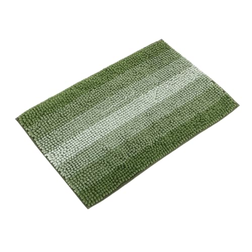 SOLUSTRE rutschfeste Chenille Badematte Grün Schnelltrocknend Wasserabsorbierend Waschbar Badezimmer Teppich Rutsch Bodenmatte Badvorleger für Dusche und Wc von SOLUSTRE