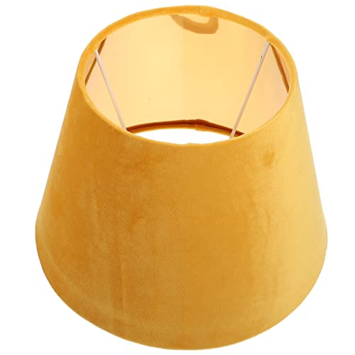 SOLUSTRE Hängelampe Stoff Tischlampe Lampenschirm E27 Gelb Samt Hängeleuchtenschirm Tischlampenschirm Goldener Innenliner 25cm Deckenlampe Pendelleuchte Wandleuchte Schutzhülle Dekoration von SOLUSTRE