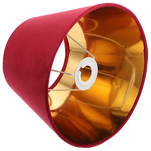 Stoff Tischlampe Lampenschirm E27 Rot Samt Hängeleuchtenschirm Tischlampenschirm Goldener Innenliner 25cm Deckenlampe Pendelleuchte Wandleuchte Schutzhülle Dekoration von SOLUSTRE