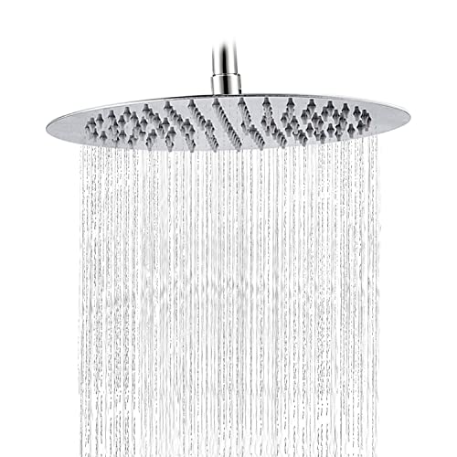SOLVEX Regenduschkopf,10 Zoll Regenduschkopf Runder Einbauduschköpfe,Edelstahl Duschkopf Wasserfall Regenbrause,Mit Anti-Kalk-Düsen Poliert Spiegeleffekt Hochglänzend,DE-SP-50021 von SOLVEX