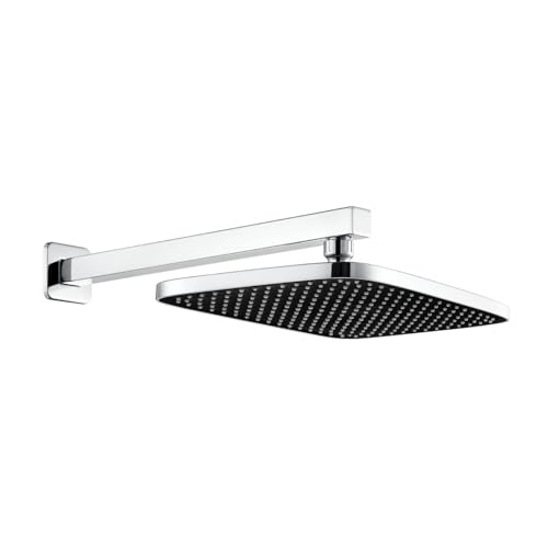 SOLVEX Regenduschkopf Hochdruck mit Duschkopf Verlängerungsarm Rechteckige Regenduschköpfe mit Anti-Verstopfungsdüsen SP-995005 von SOLVEX