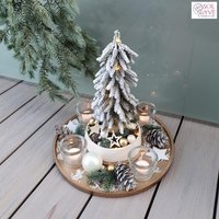 Adventskranz Holzring Gold Mit Beleuchtetem Tannenbaum Und Deko Adventskranz Holzring Gold Mit Beleuchtetem Tannenbaum Und Deko von SOLYVEshop