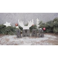 Deko Geweih Oder Nikolausmütze Aus Beton - Weihnachtsdeko Dekoration Für Schriftzüge Deko Geweih Oder Nikolausmütze Aus Beton - Weihnachtsdeko Dekoration Für Schriftzüge von SOLYVEshop