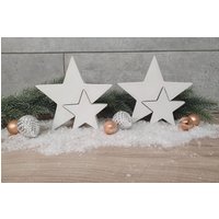 Deko Stern Weiß Weihnachtsdeko 2 Teiliger Deko Stern Weiß Weihnachtsdeko 2 Teiliger von SOLYVEshop