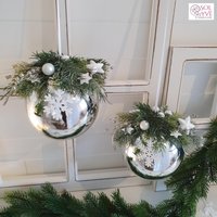 Fensterdeko Kugel Silber Dekoriert - Weihnachten Weihnachtsdeko Fensterdeko Kugel Silber Dekoriert - Weihnachten Weihnachtsdeko von SOLYVEshop