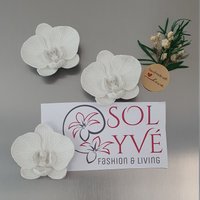Magnete 3Er Set Orchidee Extra Stark. Kühlschrankmagnete in Form Von Orchideenblüten Aus Wasserfester Keramikmasse. Deko Blume Sommer von SOLYVEshop