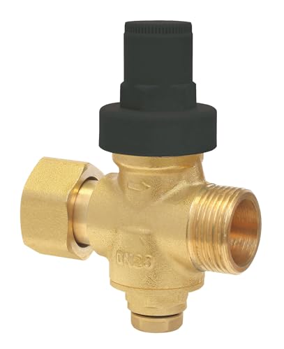 Kolbendruckminderer - - SOMATHERM TI nut/Male Laufrades 20/27 - Manometer Buchse unter - Einstellen des Drucks stromabwärts Schlitzschraube - Maximaler Eingangsdruck: 16 bar von SOMATHERM FOR YOU