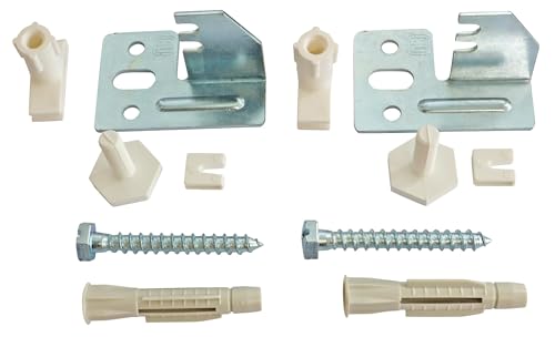 SOMATHERM FOR YOU, 601520303, Set von 2 verstellbaren Befestigungen für Stahlheizkörper mit Bügelplatte - Bestehend aus 2 Konsolen, 2 Schrauben (8x60), 2 Dübeln (10x60), 2 Lärmschutzsystemen von SOMATHERM FOR YOU