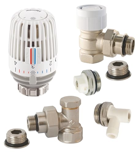 SOMATHERM FOR YOU, 601521908, Kit mit thermostatischem Kopf VT0,2, vollständiges universelles Eckenset 3/8 (12x17) oder 1/2 (15x21), Universelle Verbindung, Zubehör für Heizkörper von SOMATHERM FOR YOU