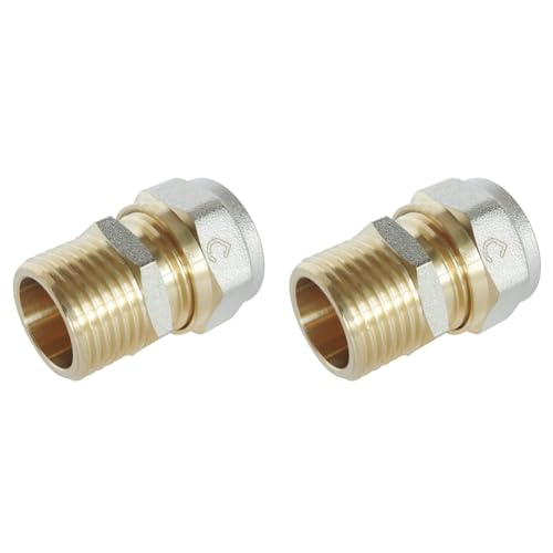 SOMATHERM FOR YOU - / 3716-16-15 - Compression Gerade Verschraubung für Mehrschichtrohr Ø16 - Male 15/21 (1/2 '') (Packung mit 2) von SOMATHERM FOR YOU