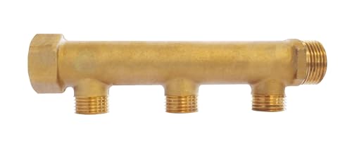 SOMATHERM FOR YOU - Messing Verteiler - 3 Abfahrten Male 15/21-20/27 Female Input - Output Buck 20/27 von SOMATHERM FOR YOU