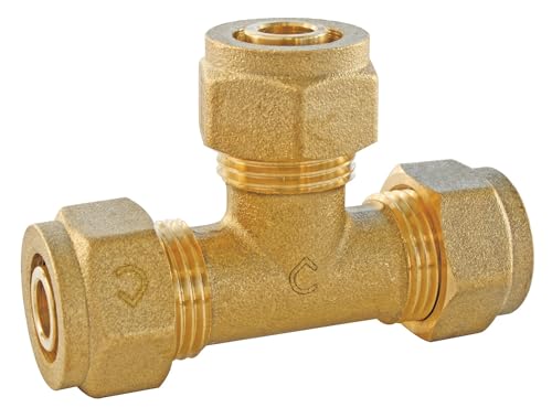 SOMATHERM FOR YOU - Compression Tee (Schraube), die gleich PEX-Rohr Ø20 An ein Rohr verbinden Ø20 zum einfachen Einschrauben ohne spezielle Werkzeugmutter (2 ausreichend Flachschlüssel) von SOMATHERM FOR YOU