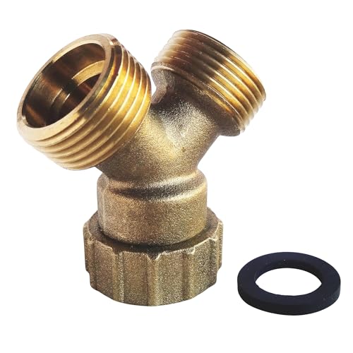 SOMATHERM FOR YOU - Y-Fitting Messing 20/27 M20 / 27 für Waschmaschine oder Geschirrspüler, Doppelstromversorgung, Kompatibel mit Netzschläuchen, Max. Druck 4 bar, T °C max. Verbrauch: 5 °C bis 90 °C von SOMATHERM FOR YOU