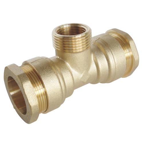 SOMATHERM FOR YOU - Messing-T-Stück mit Außengewinde in der Mitte für PE-Rohr D63 - M50/60 - Einweg-Montagetechnologie zur Gewährleistung der korrekten Montage des Anschlusses von SOMATHERM FOR YOU