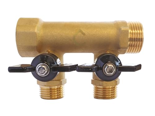 SOMATHERM FOR YOU - Messingverteiler mit integriertem Mini-Ventile - 2 Abfahrten Male 15/21-20/27 Female Input - Output Buck 20/27 von SOMATHERM FOR YOU