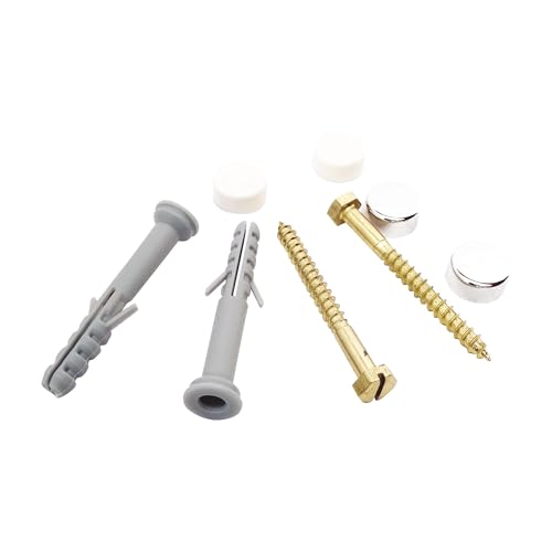 SOMATHERM FOR YOU - Satz von 2 Befestigungen für 8x80mm Toilettenschüssel mit Caches für eine ästhetische Oberfläche oder Chrom Bank von SOMATHERM FOR YOU