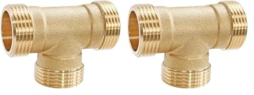 SOMATHERM FOR YOU - T-Stück Messing gleich - Dreifach Außengewinde 20/27 (Packung mit 2) von SOMATHERM FOR YOU