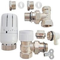 T301 Thermostat-Bausatz, Universalwinkel, komplett D14 in Weißmessing SOMATHERM FOR YOU von SOMATHERM FOR YOU
