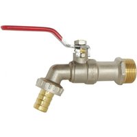 Vernickelter Kugel-Wasserhahn - Flachstahlgriff - 20x27 Einlass/20x27 Nase SOMATHERM FOR YOU von SOMATHERM
