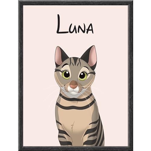SOMEDA® Dein Haustier als Cartoon Portrait/Hund, Katze, Pferd, etc./ als Poster, Leinwand oder gerahmtes Bild/einzigartiges personalisiertes Geschenk (20x30 cm, Leinwand) von SOMEDA