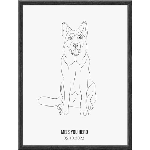 SOMEDA® Dein Haustier als Line Art Portrait/Hund, Katze, Pferd, etc./ als Poster, Leinwand oder gerahmtes Bild/einzigartiges personalisiertes Geschenk (Leinwand, 20x30 cm) von SOMEDA
