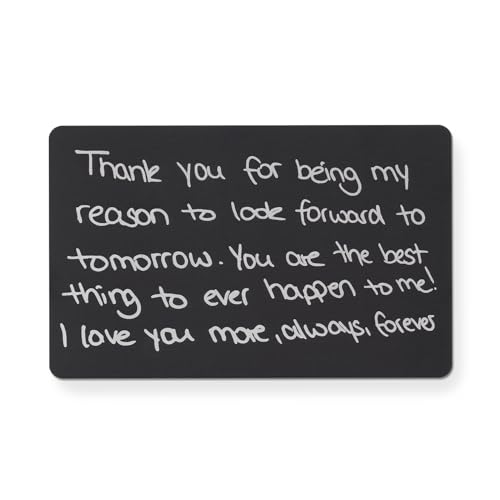 SOMEDA® Personalisierte Metallkarte für Geldbeutel/Foto und handschriftlicher Text eingraviert/Geschenk und Erinnerung/Made in Germany (handschriftlicher Text) von SOMEDA
