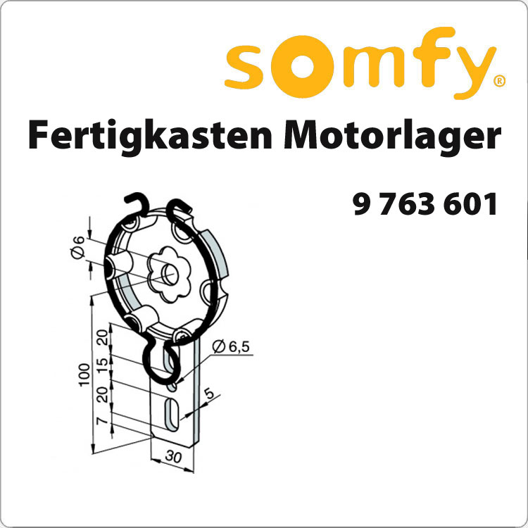 Somfy Antriebslager für Fertigkasten (9763601) von SOMFY