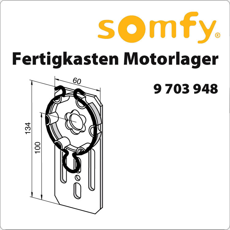 Somfy Flansch Antriebslager für Fertigkasten (9703948) von SOMFY
