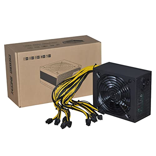 SOMKB 4U Single 10X 6Pin PSU Mining Power Supply Source BTC ETH Bitcoin Miner 110V 240V 2000W 2400W 2600W ATX for 6 GPU Graphics Card (110-220V 2600W) von SOMKB