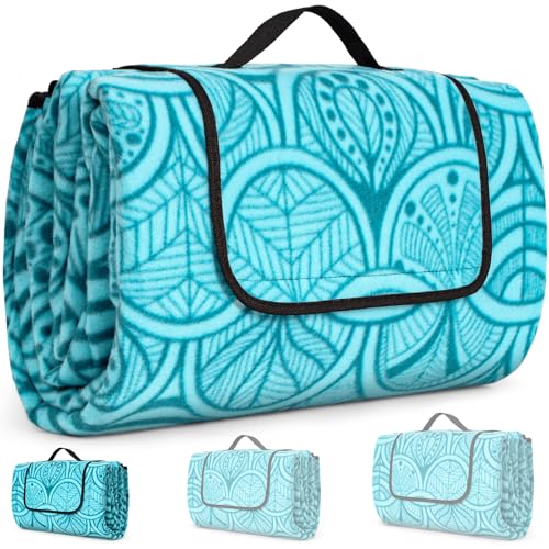 SOMLAW Picknickdecke Outdoor Campingdecke Wasserdichter Unterseite, 200x150cm Picknick Decke Camping Blanket Ideal für Camping und Wandern (Pfauenblau) von SOMLAW