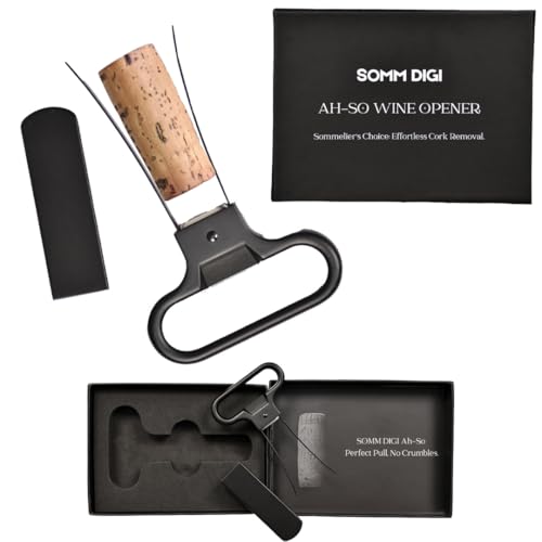 SOMM DIGI Sommelier zugelassener Ah-So Weinöffner mit Korkenzieher - Zweizackiger Korkenzieher Weinflaschenöffner - Krümelfreie Korkenentfernung SOMM DIGI Sommelier zugelassener Ah-So Weinöffner mit Korkenzieher - Zweizackiger Korkenzieher Weinflaschenöffner - Krümelfreie Korkenentfernung von SOMM DIGI