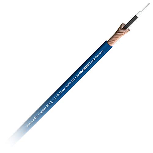 SOMMER CABLE 1m Instrumentenkabel SC TRICONE MKII 1 x 0,22 mm² OFC Gitarren-Leitung Meterware blau - 300-0022 von SommerCable