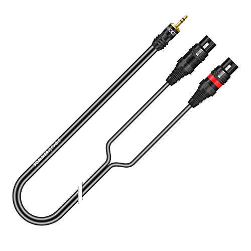 Sommer Cable 1m Adapterkabel 3,5mm Miniklinke auf 2x XLR 3pol weiblich Stereo Splitkabel 100cm Onyx - ON9U-0100-SW von SommerCable