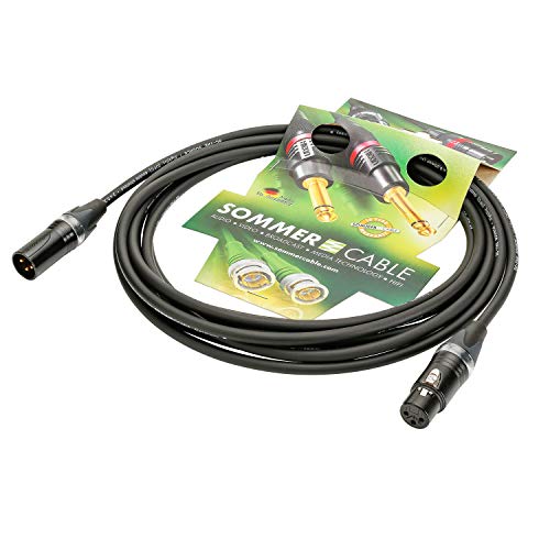 Sommer Cable 5m Mikrofonkabel Highflex SC-Source MKII 2 x 0,25 mm² - XLR male / XLR female NEUTRIK - SCN9-0500-SW - 16,4 ft von SommerCable