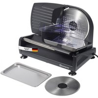 Sommertal Allesschneider AS190 DUAL 200 W Edelstahlmesser mit Wellenschliff und glatten Schliff, platzsparend, elektrische Schneidemaschine von SOMMERTAL