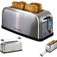 Sommertal - Toaster ST1500 xxl, 4 Scheiben mit Brötchenaufsatz, Display mit Timer und Restlaufanzeige, Langschlitztoaster Restlaufzeit, Retro Design von SOMMERTAL