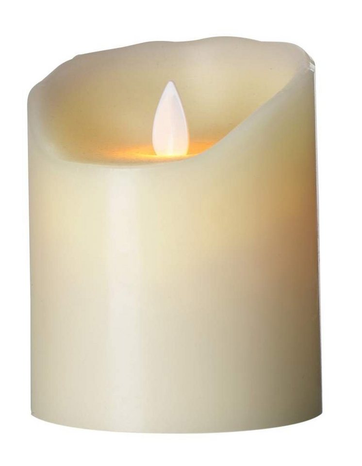 SOMPEX LED-Kerze Flame LED Kerze elfenbein 10cm (Kerze), mit Timer, Echtwachs, täuschend echtes Kerzenlicht von SOMPEX