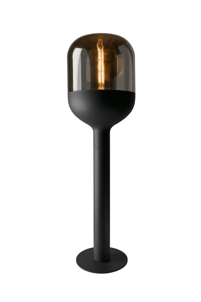 SOMPEX Stehlampe Stehlampe Dome schwarz Glas gold Vintage-Look 120cm, ohne Leuchtmittel, mundgeblasenes Glas, E27 Fassung, gold bedampft von SOMPEX